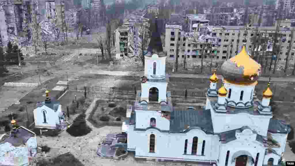 Crkva Svete Marije Magdalene, na jugozapadu Avdijevke,18. februara, kada su ruske trupe ušle da zauzmu grad.