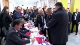 Azerbaijan - voters at a polling station during the February 7 presidential election - Reuters screen grab