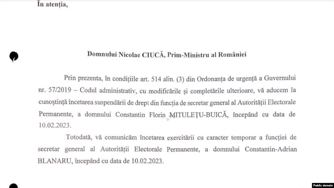 Adresa lui Mitulețu Buică către premierul Nicolae Ciucă