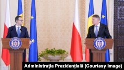 Klaus Iohannis, președintele României, alături de Mateusz Morawiecki, premierul Poloniei.