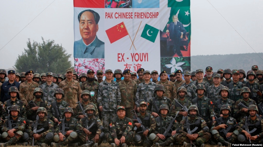 Soldiers from Pakistan and China after joint military exercises in Punjab Province. (file photo)