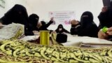 Yemeni women in National Women's Center learning handcfarts to gain economical independence, Sanaa, Yemen, May 2023.