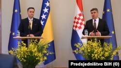 Denis Bećirović i Zoran Milanović u Zagrebu, 11. svibnja 2023.