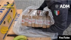 Italy - A screenshot from an official video of Italian police finding 2.7 tons of cocaine allegedly bound for Armenia, May 16, 2023.