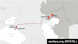 Каспий мунай кууру Орусиянын аймагы аркылуу өтүп, Казакстандын батышындагы кенди Новороссийск порту менен байланыштырат.