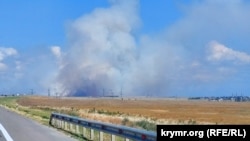 Возгорание возле мыса Чауда в Крыму, 25 июня 2024 года