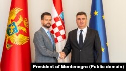 Predsjednici Crne Gore i Hrvatske Jakov Milatović i Zoran Milanović u Zagrebu 4. rujna