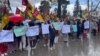 Supporters of the Hazara Democratic Party, Pashtunkhwa National Awami Party, National Democratic Movement, and Awami National Party protest against election-rigging on February 28 in Quetta, Pakistan.