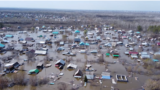 Затопленные районы Уральска на снимках с дрона