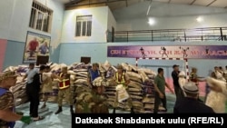 Гуманитарная помощь, доставленная из Узбекистана.