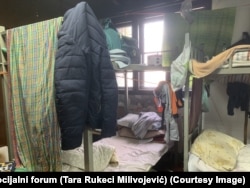 The living conditions of Indian workers at the Linglong construction site pictured in 2024.