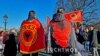 HAGUE: Kosovo diaspora and Kosovo citizens protests in the Hague on the day when the trial against former KLA leaders kicks off 