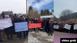 Protests were held in three villages in Kyrgyzstan over the Kempir-Abad case.