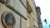 U.S. -- Department of Commerce sign seal emblem at headquarters building in Washington, January12, 2019.