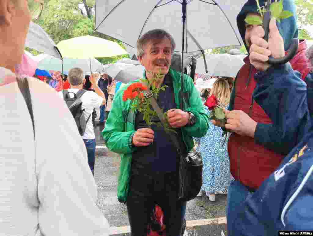 Detalj sa četvrtog protesta protiv nasilja u Beogradu, 27. maj 2023.