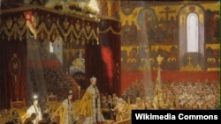 Л. Туксен, "Коронация Николая II в Успенском соборе Московского Кремля 14 мая 1896 года"