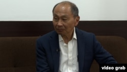 Francis Fukuyama speaks to RFE/RL in Almaty on August 24.