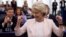 Ursula von der Leyen celebrates the vote.