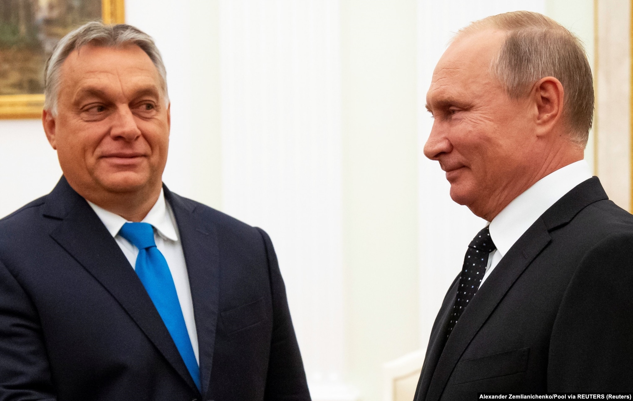 Прем’єр-міністр Угорщини Віктор Орбан (ліворуч) і очільник Росії Володимир Путін під час однієї з численних зустрічей