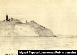 Kijev sa strane rijeke Dnjepra. Crtež Tarasa Ševčenka.
