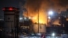 RUSSIA, LENINGRAD REGION - JANUARY 21, 2024: A fire at a terminal of Novatek at the Ust-Luga port