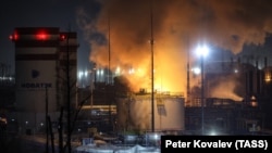 Пожар в терминале компании "Новатэк" в порту Усть-Луга. Россия. Ленинградская область, 21 января 2024 года