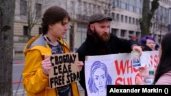 Акция в поддержку Седы Сулеймановой в Берлине. Фотограф: Александр Маркин