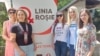 Voluntarele de la Linia Roșie Italia. De la stânga la dreapta: Lilia Olog, Eugenia Ursu, Svetlana Jereghi, Gabriela Mitrofan, Viorica Mereuță-Jora.