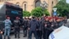 Armenia - Riot police detain protesters blocking a street in Yerevan, May 14, 2024.