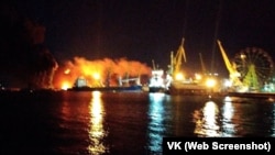 Взрыв в порту Феодосии. Крым, декабрь 2023 года
