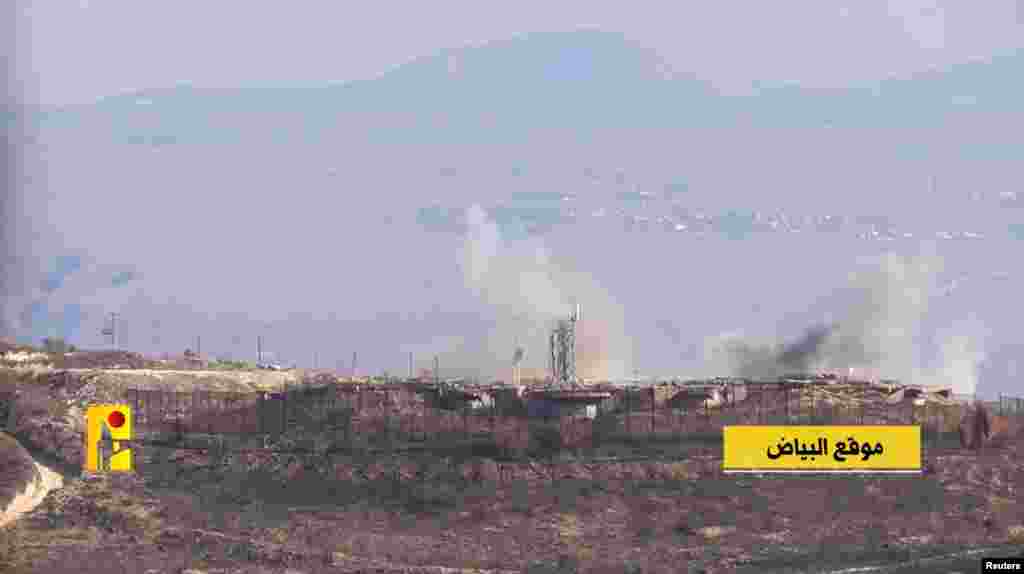 تصویری از حملهٔ منتسب به حزب الله به یک پست نظامی اسرائیل در امتداد مرز با لبنان، ۱۶ نوامبر 