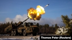 САУ Archer 45-й отдельной артиллерийской бригады ВСУ ведет огонь по позициям армии РФ в Донецкой области, декабрь 2023 года