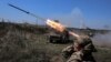 Ukrainian troops fire at Russian positions in the southeastern Zaporizhzhya region. 