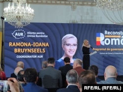 Invitații de la lansarea programului de guvernare AUR au fost introduși de Ramona Ioana Bruynseels, candidata lui Dan Voiculescu la alegerile prezidențiale.