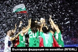  Националният тим на България по волейбол за дами до 18 години чества успеха си на европейското, 13 юли 2024 година 