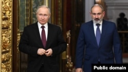 Russia - Russian President Vladimir Putin and Armenian Prime Minister Nikol Pashinian meet in Moscow, May 25, 2023.
