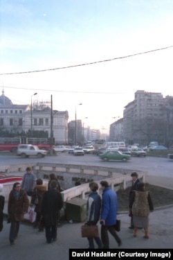 A busy intersection in Bucharest