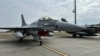 Avion F-16 de la Baza Aeriană Fetești. Aprilie 2024.
