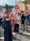 Sarajevo, Bosnia and Herzegovina, women on protest against femicide 