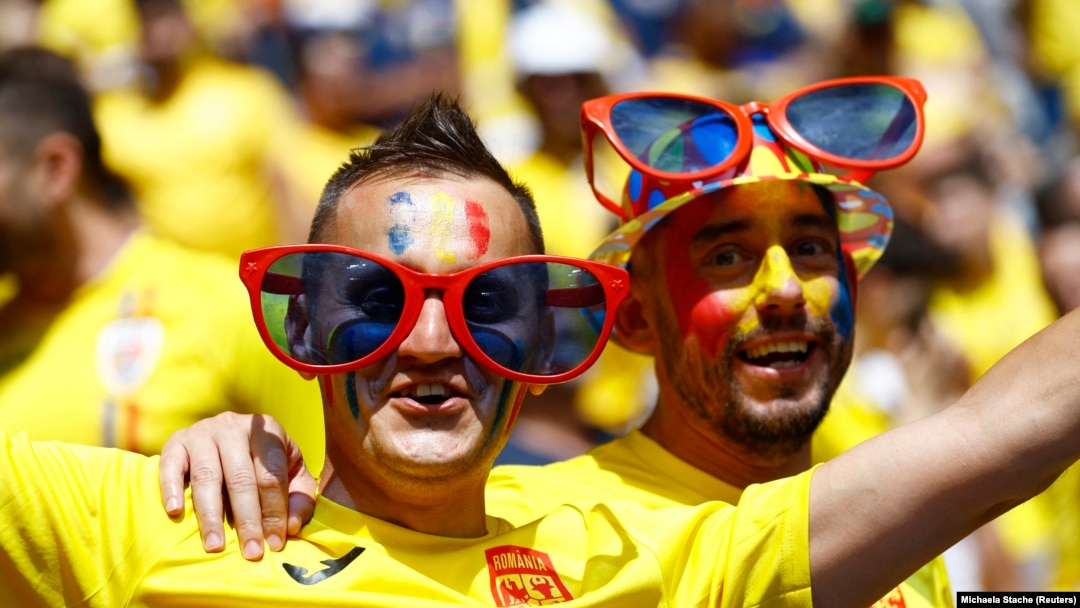 Suporteri români la meciul România-Ucraina din grupele Euro 2024
