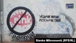 Ponovo prefarban mural Ratku Mladiću u Njegoševoj ulici u Beogradu, 12. maj 2023.