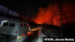 Пажар пасьля выбуху на Байкала-Амурскай магістралі. Ілюстрацыйнае фота