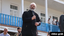 Armenia - Bishop Bagrat Galstanian speaks at a rally in Voskepar village, April 13, 2024.