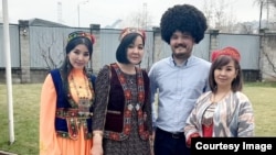 Muratov and friends at a Norouz celebration on March 21, 2022, in Almaty