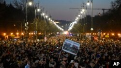 Protest na Trgu heroja u Budimpešti, Mađarska, 16. februara 2024.