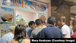 Nagorno-Karabakh - Stepanakert residents line up to buy bread, August 8, 2023.