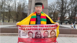 Пикет в поддержку национальных активистов, арестованных в России. Вильнюс, весна 2023 года