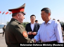 Министр обороны Беларуси Виктор Хренин и министр обороны КНР Ли Шанфу. Минск, Беларусь, 16 августа 2023 года