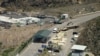 A view of an Azerbaijani checkpoint blocking traffic through Nagorno-Karabakh's sole land link with Armenia, July 28, 2023.