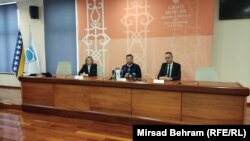 Konferencija za novinare na kojoj je saopšteno da su se integrisala dva komunalna preduzeća, Mostar, 13. februar 2024.